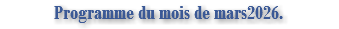 Programme du mois de mars2026.